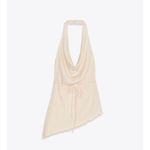 Neutral Beige Knit Halter Jumpsuit